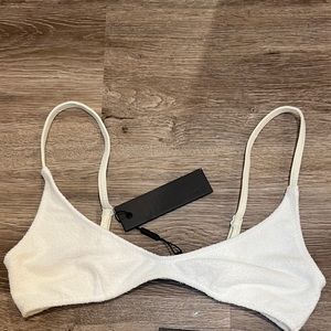 Triangl Swimwear Terry Cloth White Swimsuit Top (TOP ONLY)
